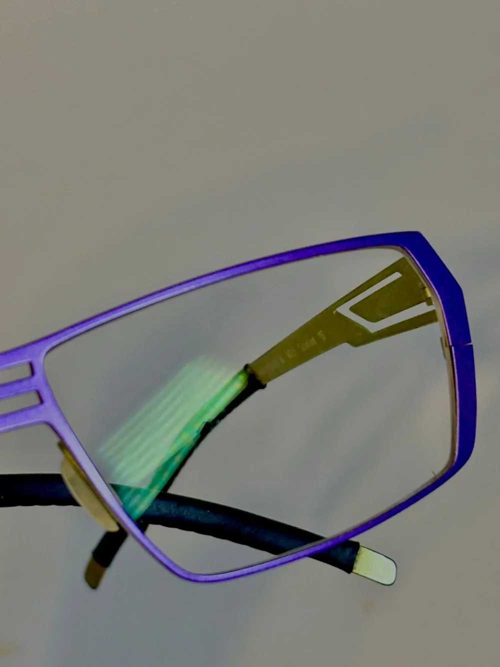 Orgreen Wolf 167 Titanium Womens Glasses Frames Purple & Green Handmade in Japan